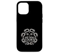 Carcasa para iPhone 12/12 Pro Medusa Horror Mitología Serpiente Cabello Gorgona Oscuro Femenino