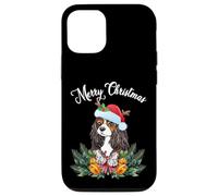 Carcasa para iPhone 12/12 Pro Mens Womens Kids Merry Christmas Santa Cavalier Dog Mom