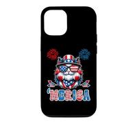 Carcasa para iPhone 12/12 Pro Merica USA American Flag Patriotic Happy 4th of July Cat