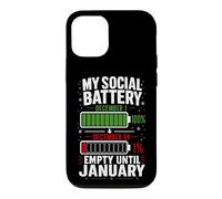 Carcasa para iPhone 12/12 Pro Mi batería Social vacía hasta enero Navidad Divertida