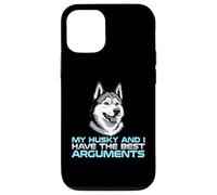 Carcasa para iPhone 12/12 Pro Mi Husky y yo Tenemos los Mejores argumentos dueño de Perro