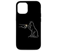 Carcasa para iPhone 12/12 Pro Midnight Cat Touch Magical Bond Line Art Cat Silhouette