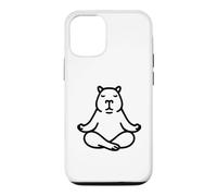 Carcasa para iPhone 12/12 Pro Minimalista BLK Capybara Yoga Pocket Zen Meditación Amante
