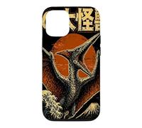 Carcasa para iPhone 12/12 Pro Monstruo Cielo Volando Kaiju Pterosaurio sobre Ola Japonés Retro
