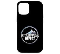 Carcasa para iPhone 12/12 Pro Mountain Biking Cyclist Eat Sleep Pedal Repeat