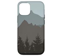 Carcasa para iPhone 12/12 Pro Mountains Peaks Abstract Outdoor Nature Landscape Gray Blue