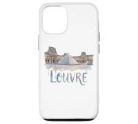 Carcasa para iPhone 12/12 Pro Musée du Louvre Pirámide Acuarela Exterior París Francia