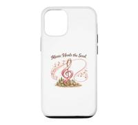 Carcasa para iPhone 12/12 Pro Music Heals The Soul de Mujer con cáncer con Cinta Rosa