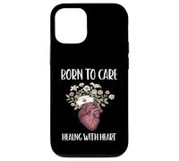 Carcasa para iPhone 12/12 Pro Nacido para CUIDAR SANACIÓN con CORAZÓN Enfermera Vida Salud