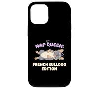 Carcasa para iPhone 12/12 Pro Nap Queen Bulldog Francés Edición Sleepy Dog Puppy Dueño