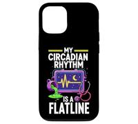 Carcasa para iPhone 12/12 Pro Night Shift Nurse Circadian Rhythm Flatline Humor