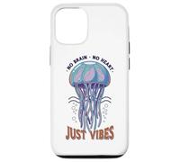 Carcasa para iPhone 12/12 Pro No Brain No Heart Just Vibes Medusa Océano Animal