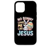 Carcasa para iPhone 12/12 Pro No Bunny Loves Me Like Jesus Easter Christian Boys Kids Men
