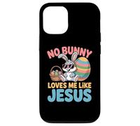 Carcasa para iPhone 12/12 Pro No Bunny Loves Me Like Jesus Easter Christian Boys Kids Men
