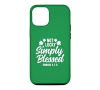 Carcasa para iPhone 12/12 Pro Not Lucky Simply Blessed, Vintage, St Patrick's Faith Green