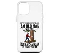 Carcasa para iPhone 12/12 Pro Nunca Subestimes a un Anciano Que Dirige una Motosierra 70 años
