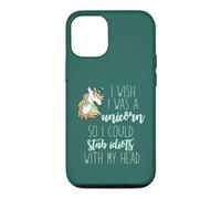 Carcasa para iPhone 12/12 Pro Ojala Fuera UN Unicornio para APAGARAR Idiots con MI Cabeza Meme