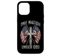 Carcasa para iPhone 12/12 Pro One Nation Under God Cross - Bandera Americana con gráfico patriótico