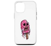 Carcasa para iPhone 12/12 Pro Paleta de Calavera Rosa derretida Espeluznante Verano Halloween Espeluznante