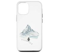 Carcasa para iPhone 12/12 Pro Pingüino Solitario marchando hacia la montaña desorientado, Pero por qué