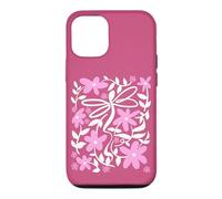 Carcasa para iPhone 12/12 Pro Pink Floral Daisy Dragonfly Botanical Wildflower Vine Garden