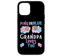 Carcasa para iPhone 12/12 Pro Pink or Blue Grandpa Love You Baby Shower - Papelera para revelación de género