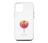Carcasa para iPhone 12/12 Pro Pintura Botánica Flor Zinnia Roja y Rosa