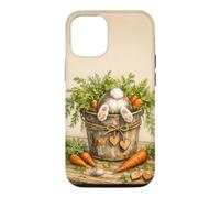 Carcasa para iPhone 12/12 Pro Plantas Jardinero Botánico Floral Divertido Conejo Kawaii Zanahoria