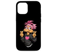 Carcasa para iPhone 12/12 Pro Pollo Divertido con Gafas Bandana Rosa Crazy Chicken Lady