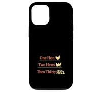 Carcasa para iPhone 12/12 Pro Pollo Matemáticas Demasiados Pollos Patio Patio Aves Humor Flocado