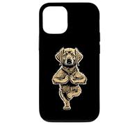 Carcasa para iPhone 12/12 Pro Pose Divertida con Forma de árbol para Perros con Forma de Cachorro de Golden Retriever, Vrikshasana