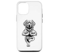 Carcasa para iPhone 12/12 Pro Pose Divertida con Forma de árbol para Perros con Forma de Cachorro de Golden Retriever, Vrikshasana