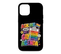 Carcasa para iPhone 12/12 Pro Pregúntame sobre mi Agenda Gay Orgullo LGBT Divertido