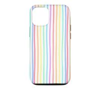 Carcasa para iPhone 12/12 Pro Preppy Striped Summer Rainbow Stripes
