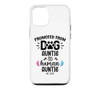 Carcasa para iPhone 12/12 Pro Promoted from Dog Auntie to Human Auntie 2026 1st Time Aunt