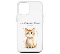 Carcasa para iPhone 12/12 Pro Proverbs 3:5 Trust in The Lord - Women Girls Cat Verse