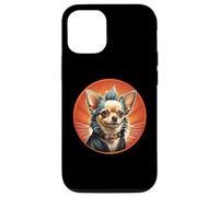Carcasa para iPhone 12/12 Pro Punk Chihuahua Mohawk Chaqueta de Cuero Treat Bone Rock Pet Dad