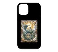 Carcasa para iPhone 12/12 Pro Quetzalcóatl Dios Azteca Mitología Myan Inca Christian Floral