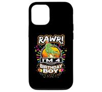 Carcasa para iPhone 12/12 Pro Rawr I'm 4 4th Birthday Trex Dinosaur 4 Years Old For Boy