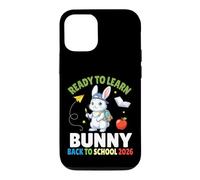 Carcasa para iPhone 12/12 Pro Ready To Learn Bunny Back To School 2026 Estudiante Niños Niñas