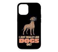 Carcasa para iPhone 12/12 Pro Realmente Me Gustan los Perros Ok Amante de los Animales Lindo Gran Danés