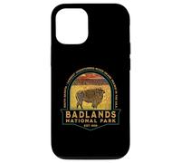 Carcasa para iPhone 12/12 Pro Recuerdo de Bisonte Vintage del Parque Nacional Badlands de Dakota del Sur