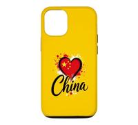 Carcasa para iPhone 12/12 Pro Recuerdo de Viaje de Negocios con la Bandera de Vacaciones en Forma de corazón de «Me Encanta China