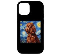 Carcasa para iPhone 12/12 Pro Red Poodle Dog Van Gogh Style Starry Night