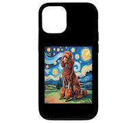 Carcasa para iPhone 12/12 Pro Red Poodle Dog Van Gogh Style Starry Night