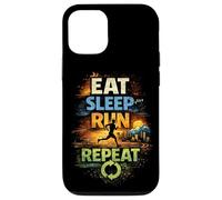 Carcasa para iPhone 12/12 Pro Regalo Divertido para Corredores de Eat Sleep Run Repeat