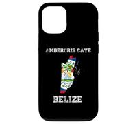 Carcasa para iPhone 12/12 Pro Retro Ambergris Caye Belice Bandera de Belice Envejecida