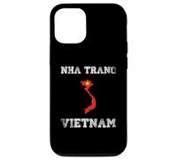 Carcasa para iPhone 12/12 Pro Retro Nha Trang Vietnam Bandera de Vietnam Envejecida
