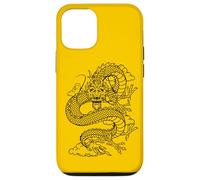 Carcasa para iPhone 12/12 Pro Retro Vintage Zodiac Lunar New Year Black Chinese Dragon