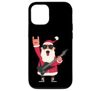 Carcasa para iPhone 12/12 Pro Rockstar Santa Negro Guitarra Eléctrica Gafas De Sol Cool Pose